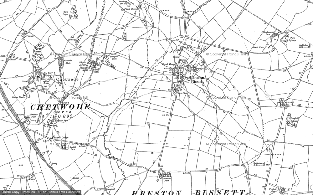 Old Map of Preston Bissett, 1898 - 1920 in 1898