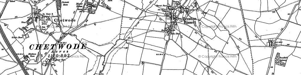 Old map of Preston Bissett in 1898