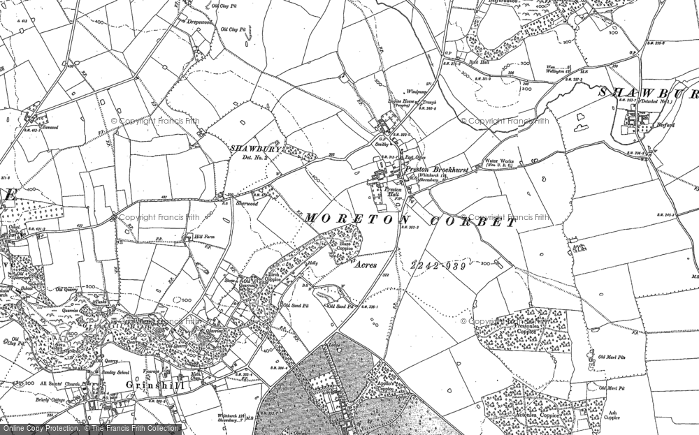 Old Map of Preston Brockhurst, 1880 in 1880