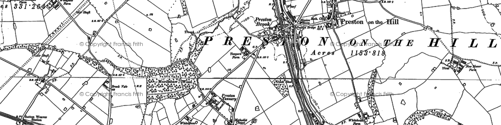 Old map of Preston Brook in 1879