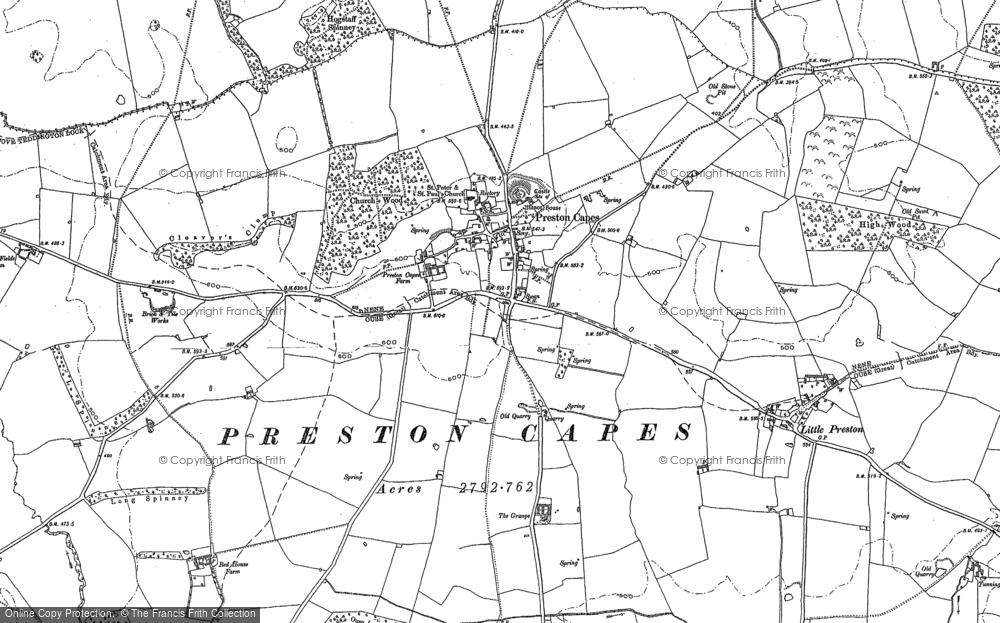 Old Map of Preston Capes, 1883 in 1883