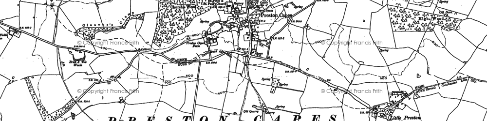 Old map of Preston Capes in 1883