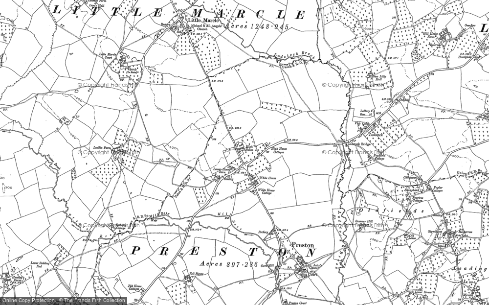 Old Map of Historic Map covering Preston in 1903