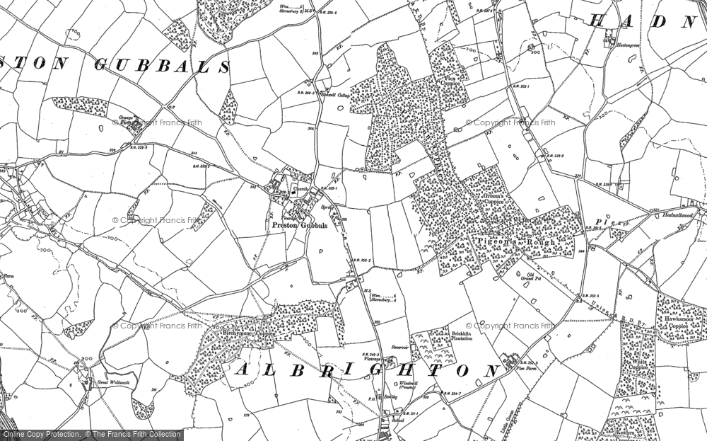 Old Map of Preston Gubbals, 1880 - 1881 in 1880