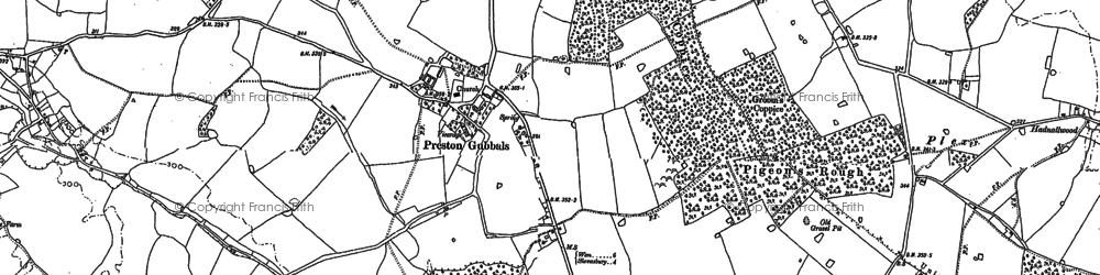 Old map of Preston Gubbals in 1880