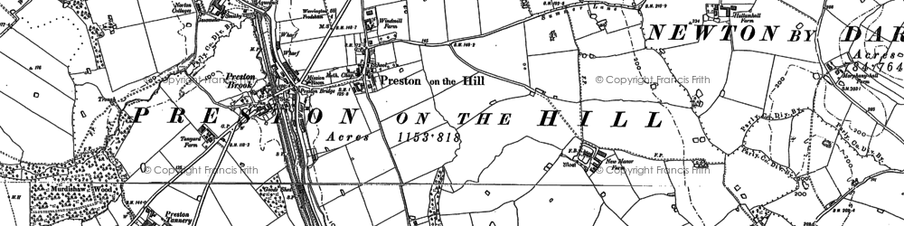Old map of Preston on the Hill in 1879