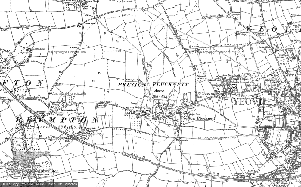 Old Map of Preston Plucknett, 1886 - 1901 in 1886