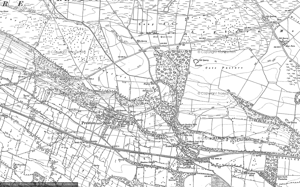 Old Map of Historic Map covering Broomber Rigg in 1891