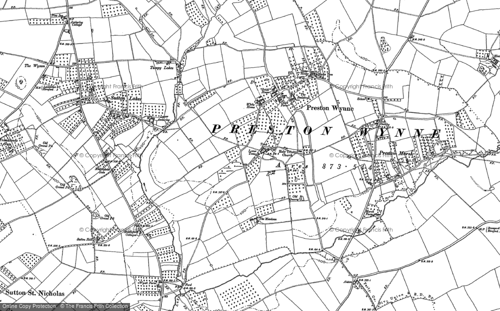 Old Map of Preston Wynne, 1885 - 1886 in 1885