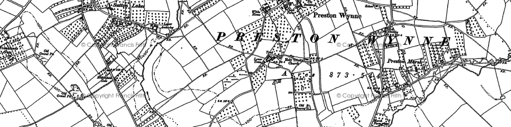 Old map of Preston Marsh in 1885