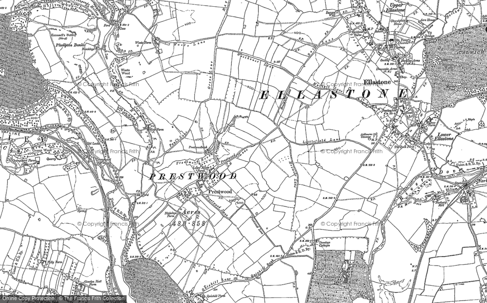 Old Map of Historic Map covering Wootton Park in 1898