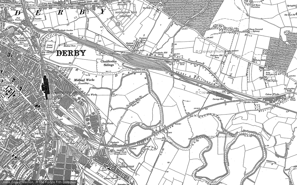 Old Map of Historic Map covering Litchurch in 1882