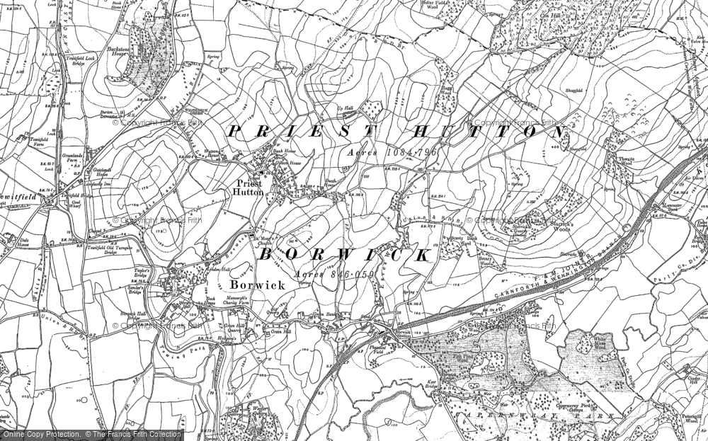 Old Map of Historic Map covering Buckstone Ho in 1910