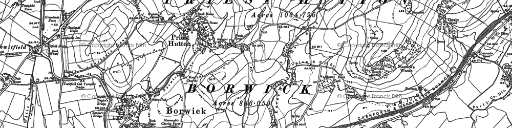 Old map of Priest Hutton in 1910
