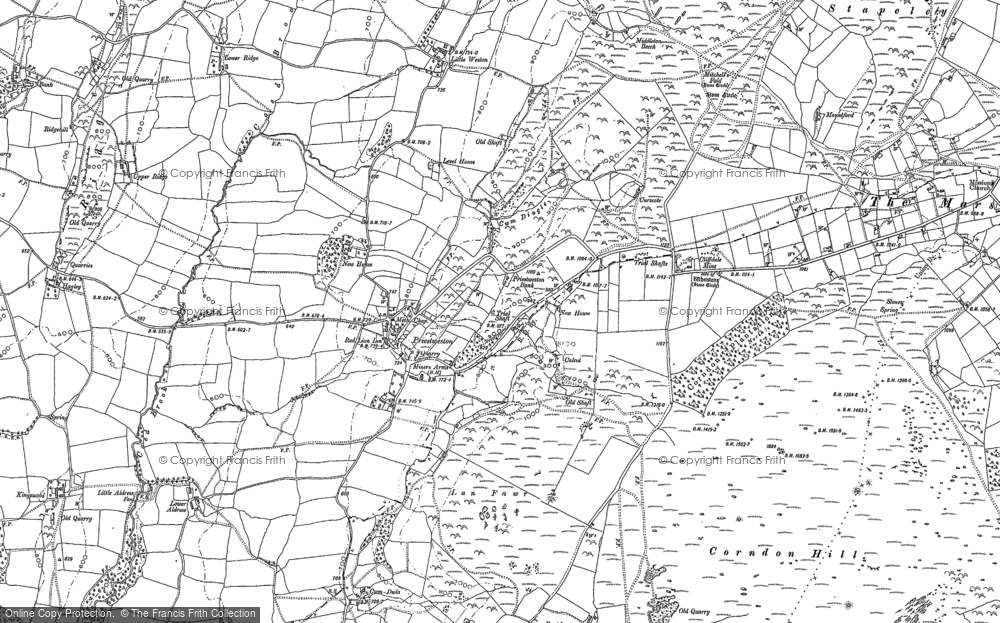 Old Map of Priest Weston, 1882 - 1901 in 1882