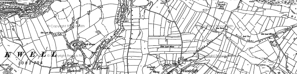 Old map of Bull Tor in 1879
