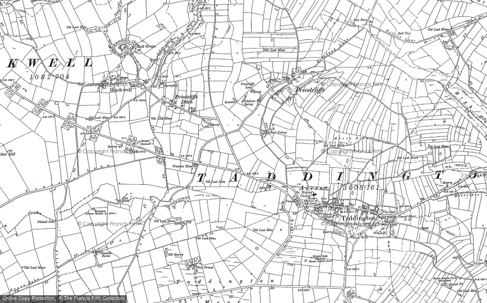 Old Map of Priestcliffe Ditch, 1879 - 1897 in 1879