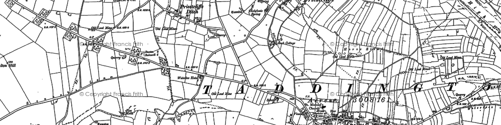 Old map of Priestcliffe Ditch in 1879
