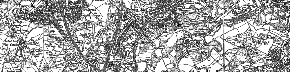 Old map of Princes End in 1885