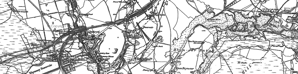 Old map of Blaen-Rhymney in 1879