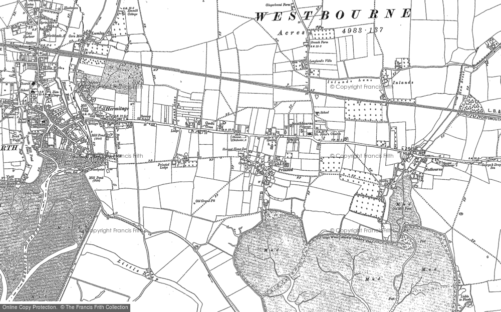 Old Map of Prinsted, 1909 - 1910 in 1909