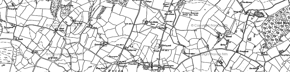 Old map of Pant-pastynog in 1898