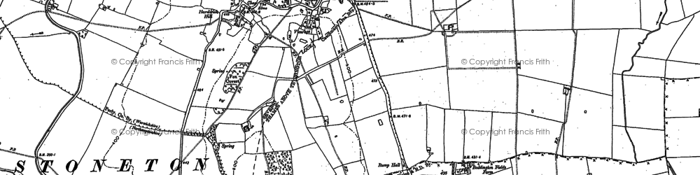 Old map of Priors Hardwick in 1899