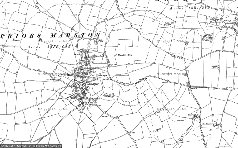Old Map of Priors Marston, 1884 - 1899 in 1884