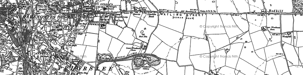 Old map of Priorslee in 1882