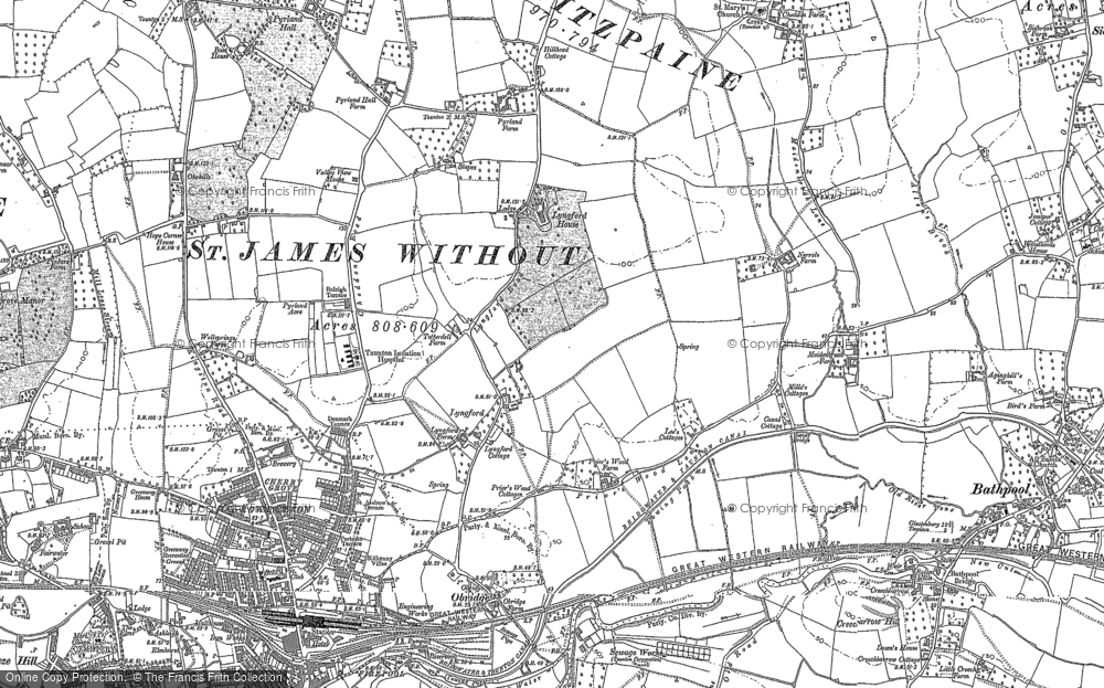 Old Map of Priorswood, 1887 in 1887