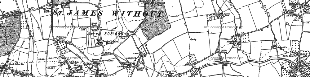 Old map of Priorswood in 1887