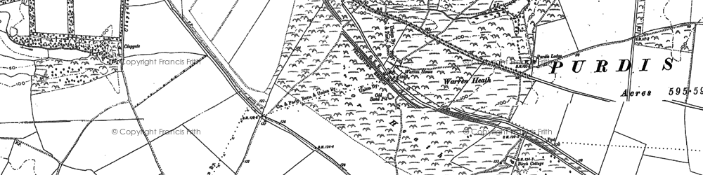 Old map of Bridge Wood in 1880