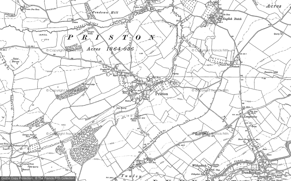 Old Map of Priston, 1882 - 1884 in 1882