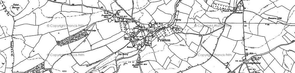 Old map of Priston in 1882
