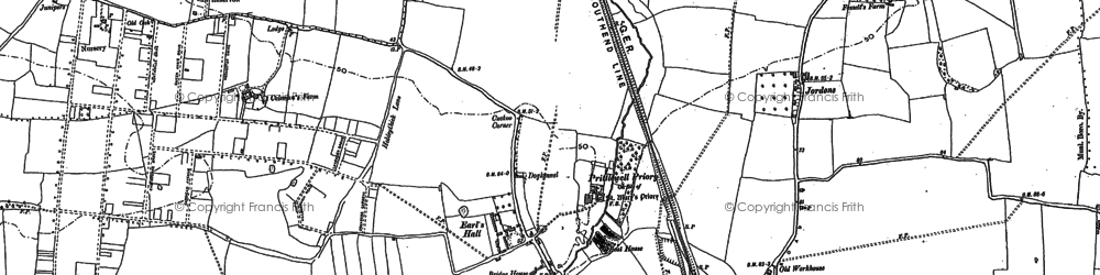 Old map of Southend-on-Sea in 1895