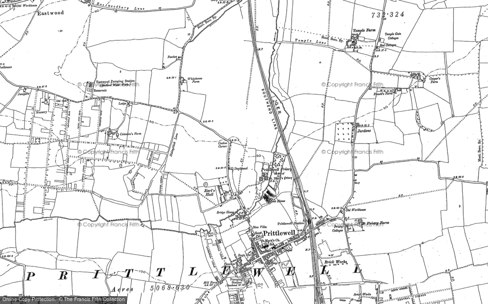 Old Map of Prittlewell, 1895 in 1895