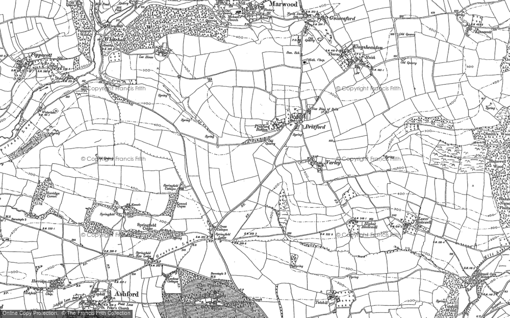 Old Map of Prixford, 1886 in 1886