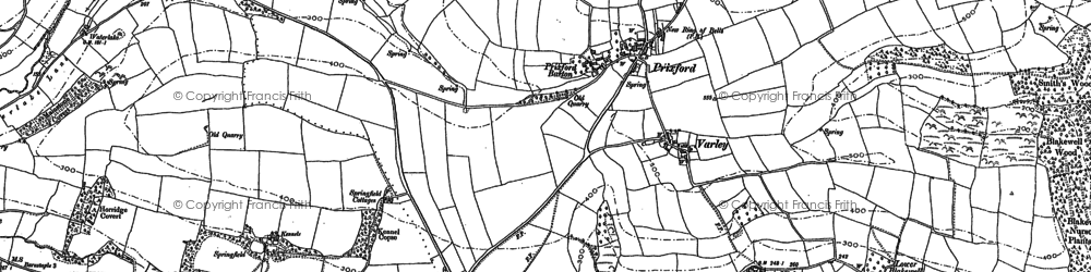Old map of Prixford in 1886