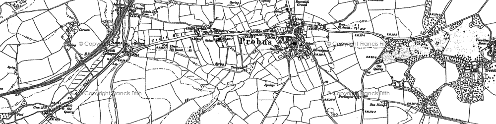 Old map of West Trelowthas in 1879