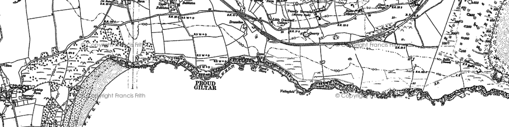 Old map of Proud Giltar in 1906