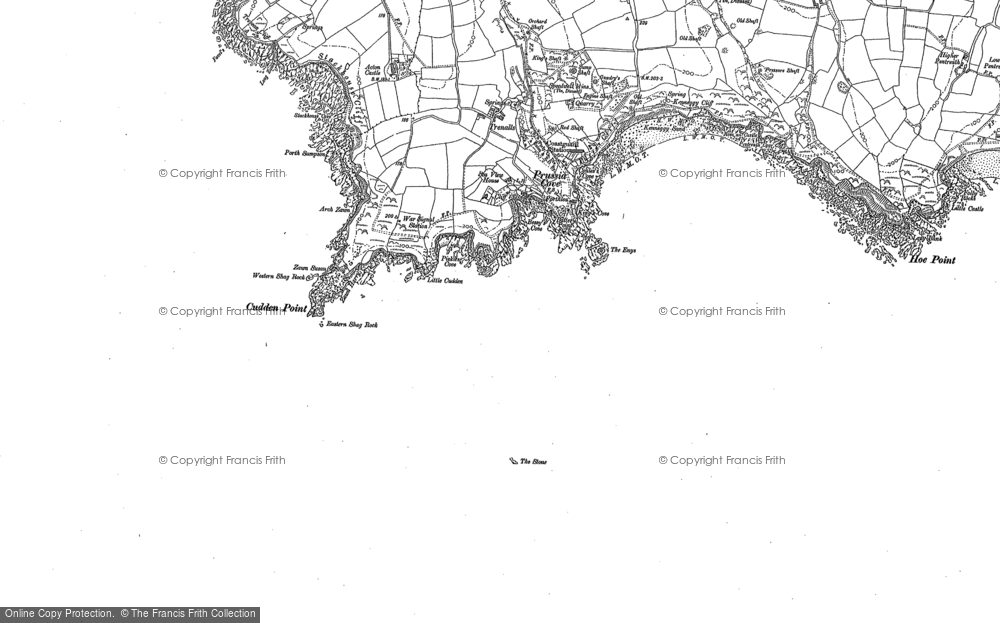 Old Map of Prussia Cove, 1906 - 1907 in 1906