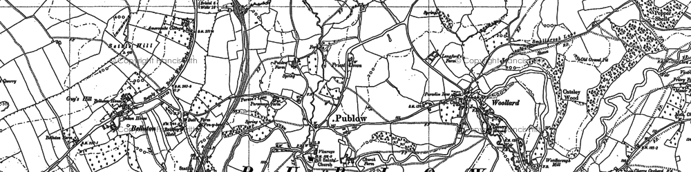 Old map of Belluton in 1882