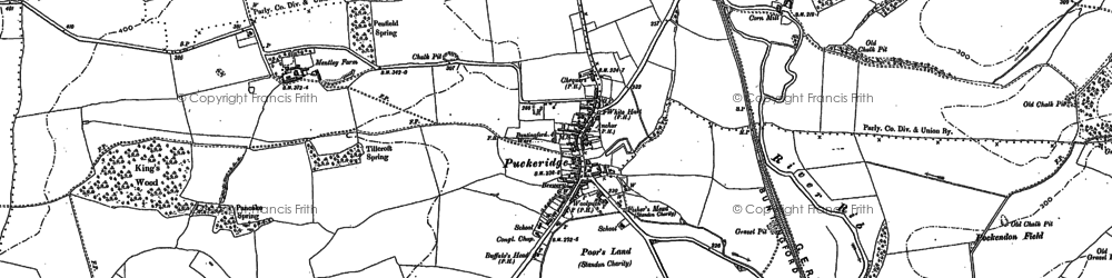 Old map of Puckeridge in 1896