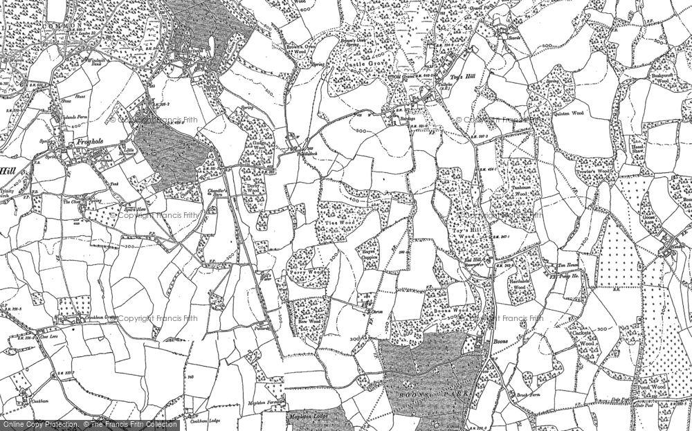 Old Map of Historic Map covering Boons Park in 1907