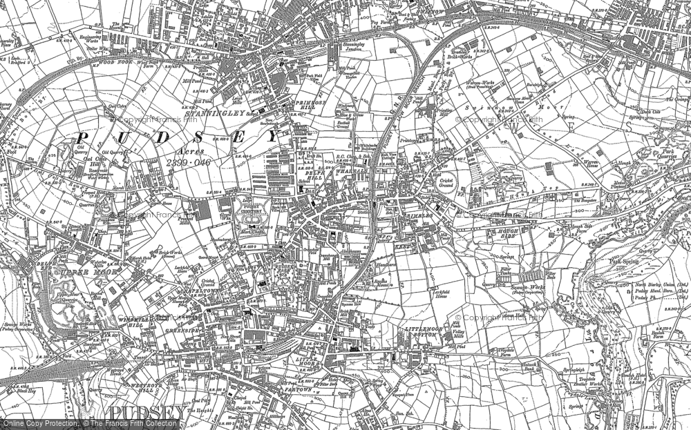 Old Map of Historic Map covering Fulneck in 1847