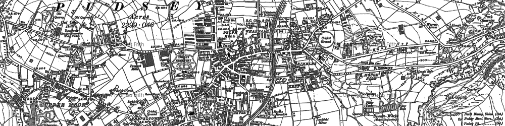 Old map of Fulneck in 1847