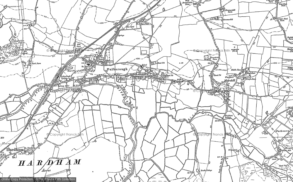 Old Map of Historic Map covering Lickfold in 1895