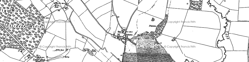 Old map of Puleston in 1880