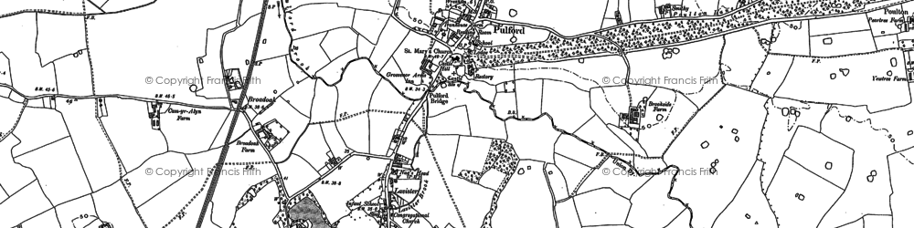 Old map of Pulford in 1909