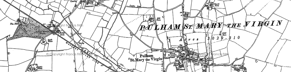 Old map of Pulham St Mary in 1903